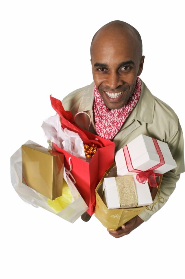 Man with Christmas Presents
